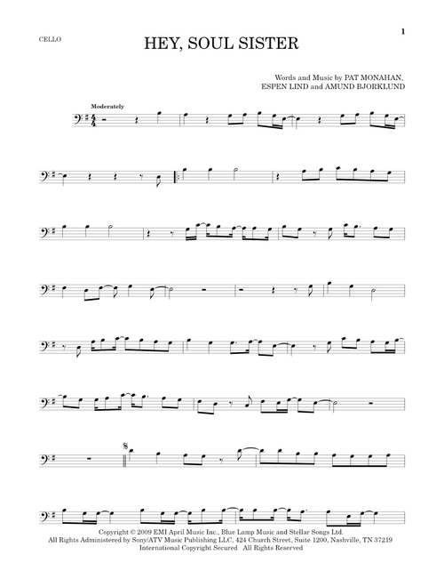 Hey, Soul Sister - Train (Cello Solo)