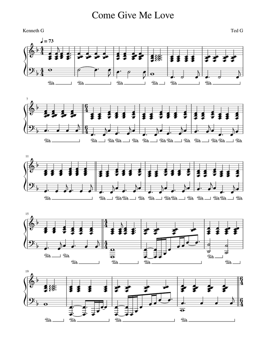 Come give me love Ted Gärdestad Sheet music for Piano (Solo