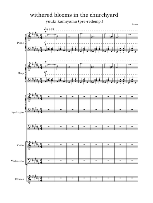 withered blooms in the churchyard (musescore4)