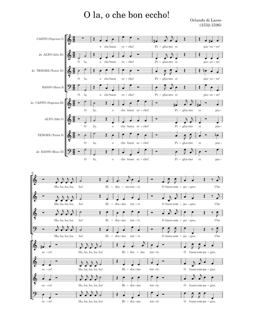 O la, o che bon eccho! (The Echo Song) – Orlando di Lasso