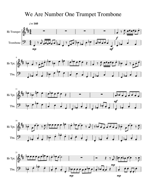 We Are Number One Trumpet Trombone