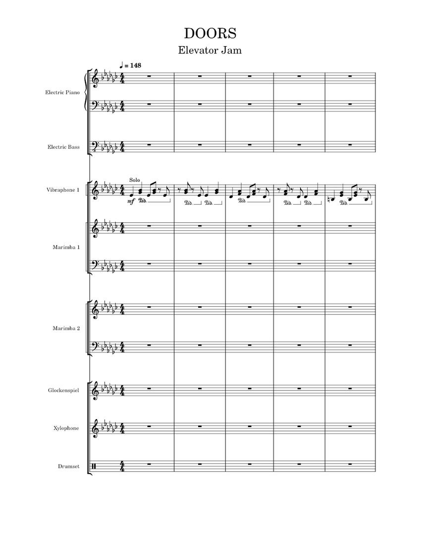 DOORS Elevator Music Sheet music for Piano, Vibraphone, Glockenspiel