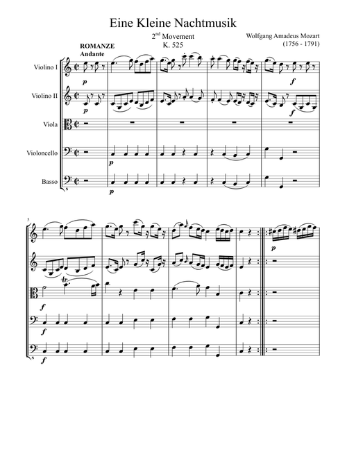 Eine Kleine Nachtmusik, 2nd Movement