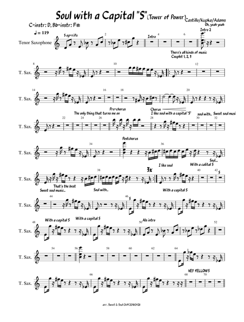 Soul with a Capital S Tenorsax  Sweet & Soul GvH 20160426