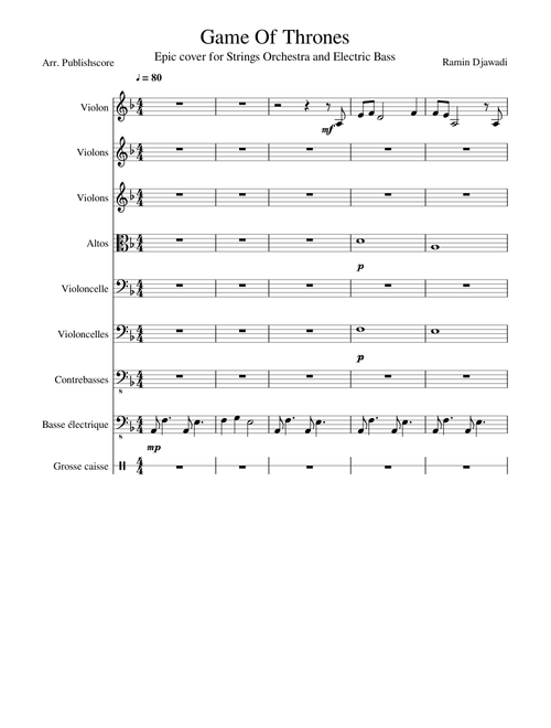 Games Of Thrones- Strings Orchestra and Electric Bass