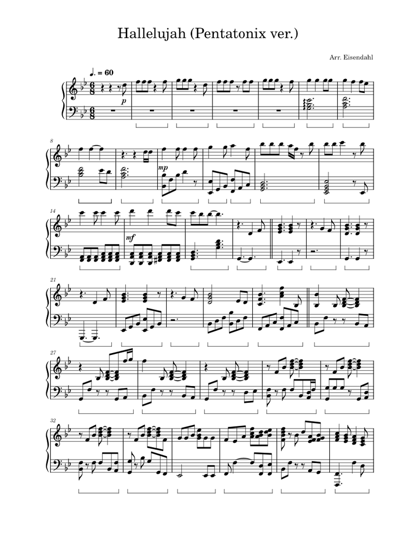 Hallelujah(ハレルヤ) Hallelujah Sheet Music for Piano (Solo) | MuseScore.com