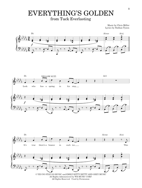 Everything's Golden - Chris Miller, Nathan Tysen (Piano Vocal)