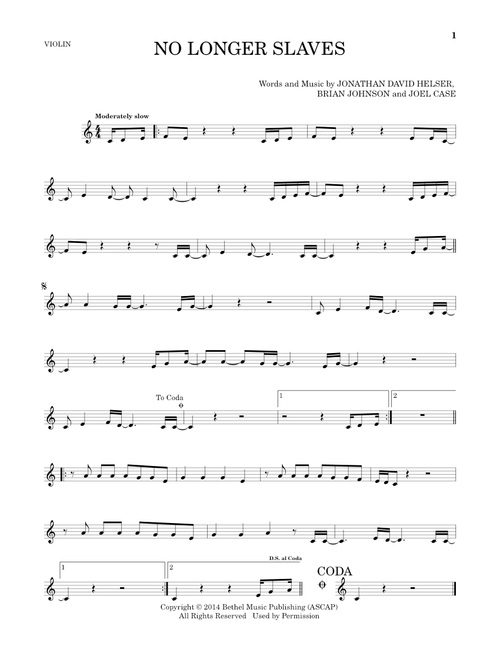 No Longer Slaves - Bethel Music (Violin Solo)