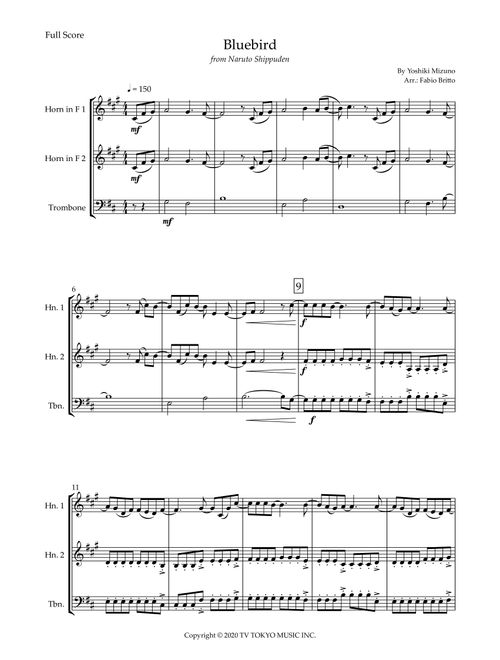 Ikimono Gakari's Blue Bird (Arr. Fabio Britto) - Yoshiki Mizuno (Brass Ensemble)