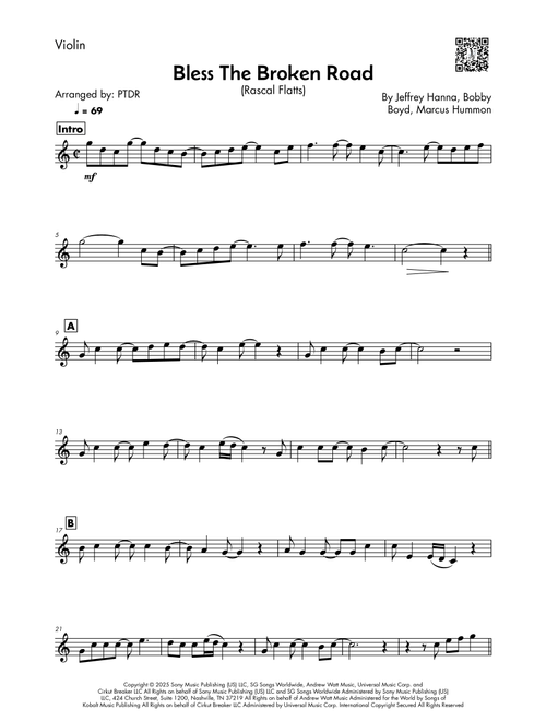 Bless The Broken Road (Arr. PTDR) - Rascal Flatts (Violin Solo)