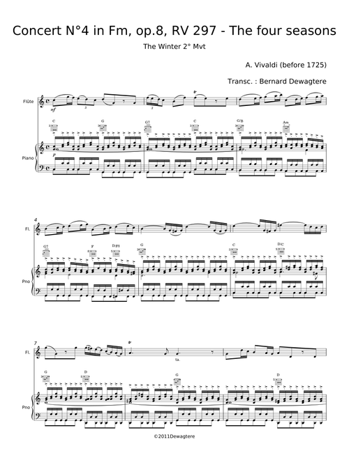 Concerto No. 4 in F minor, Op. 8, RV 297, "Winter" (L'inverno) - Antonio Vivaldi