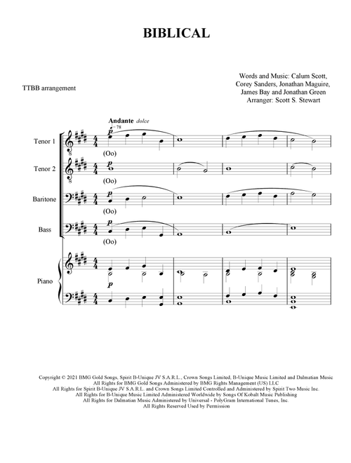 Biblical (Arr. Scott S. Stewart) - Calum Scott (Choral, TTBB)