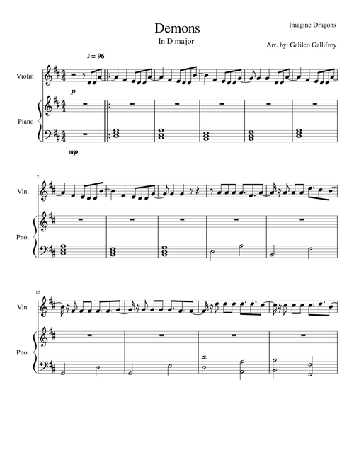 Demons (Violin & Piano Duet)