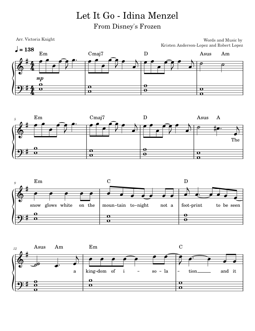 Let it go on piano with letters cheap