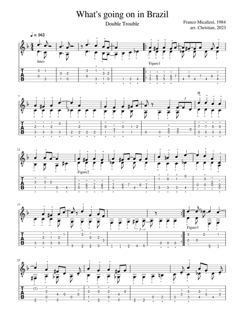 What's going on in Brazil ( Double Trouble , for guitar ) , 2023 , CS