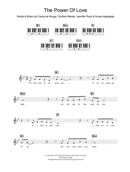 The Power Of Love - Celine Dion (Piano Chords-Lyrics)
