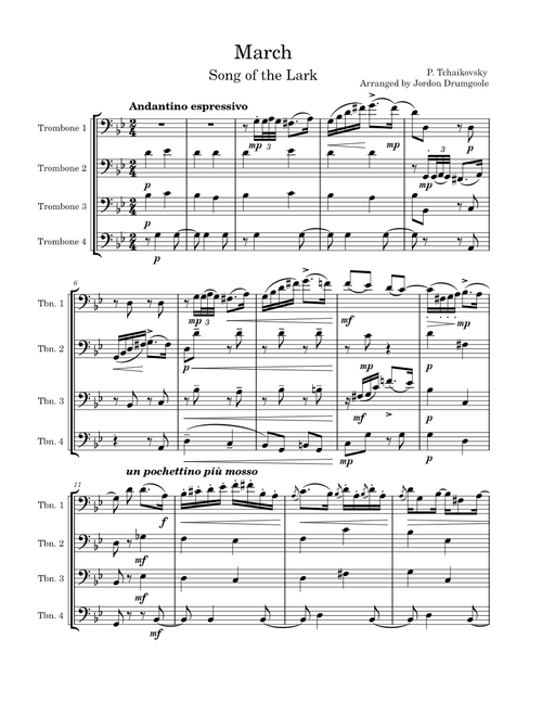 March from "The Seasons" for Trombone Quartet