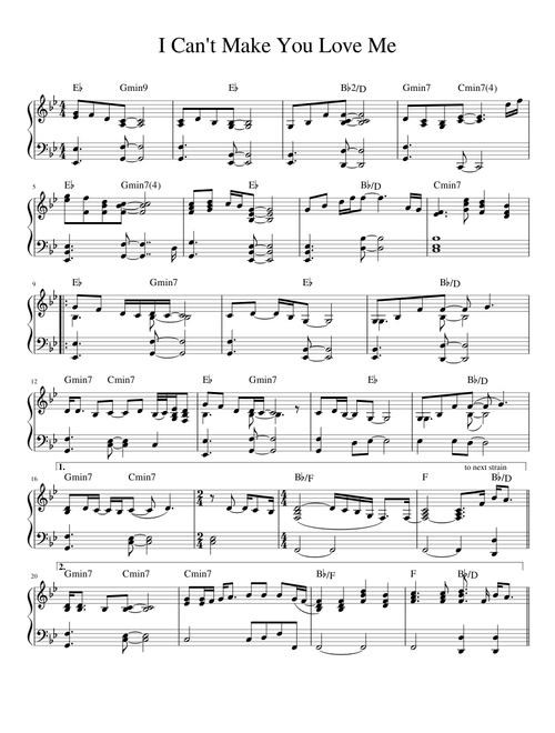 I Can't Make You Love Me-piano
