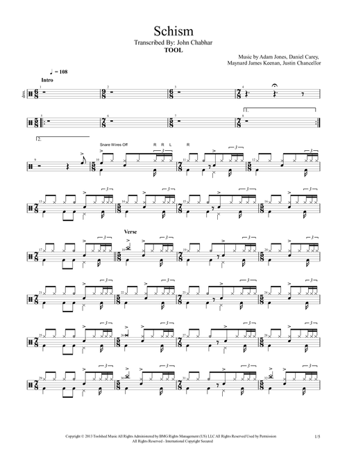 Schism (Arr. John Chabhar) - Tool (Drums)