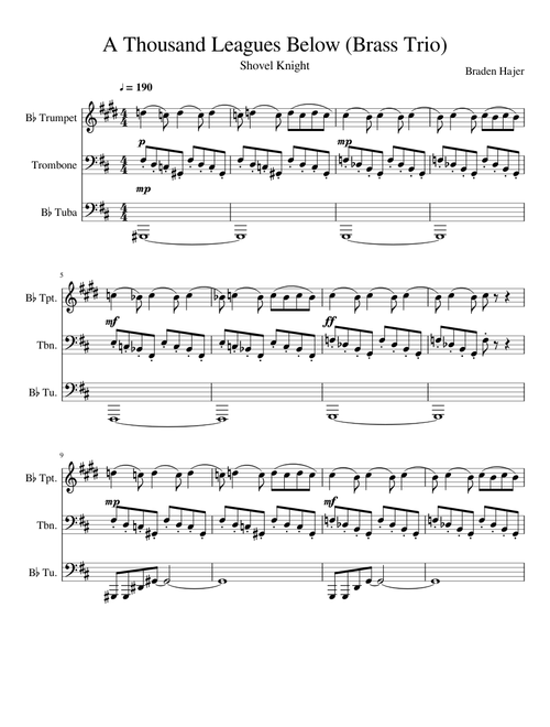 A Thousand Leagues Below (Brass Trio)
