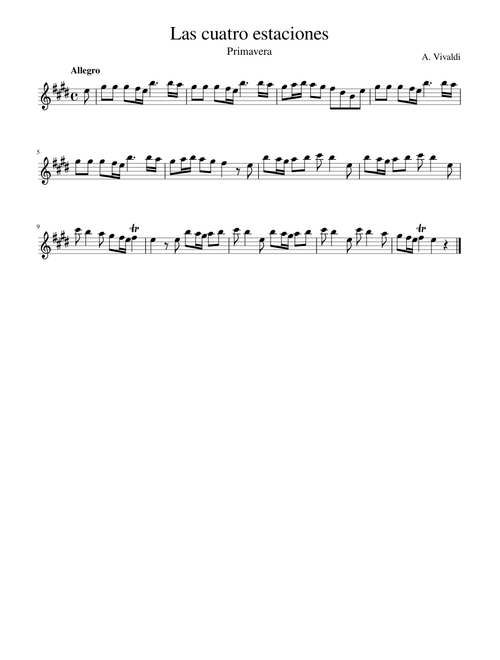 Las cuatro estaciones de vivaldi (Primavera)