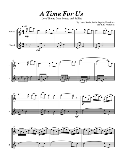 A Time For Us (Love Theme) (Arr. P. R. Frederick) - Nino Rota (Flute Duet)