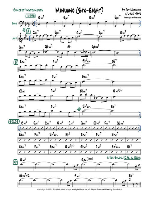 Minuano (Six-Eight) (Arr. Rob Ames) - Pat Metheny (Lead Sheet - Fake Book)