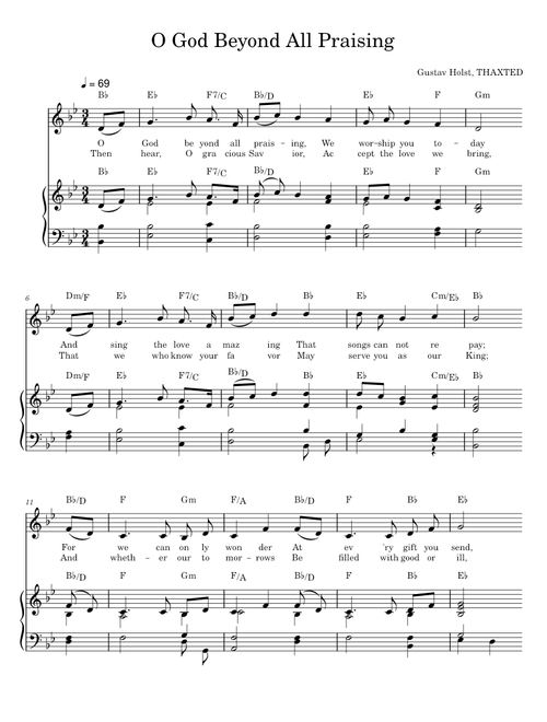 O God Beyond All Praising, Gustav Holst, Thaxted