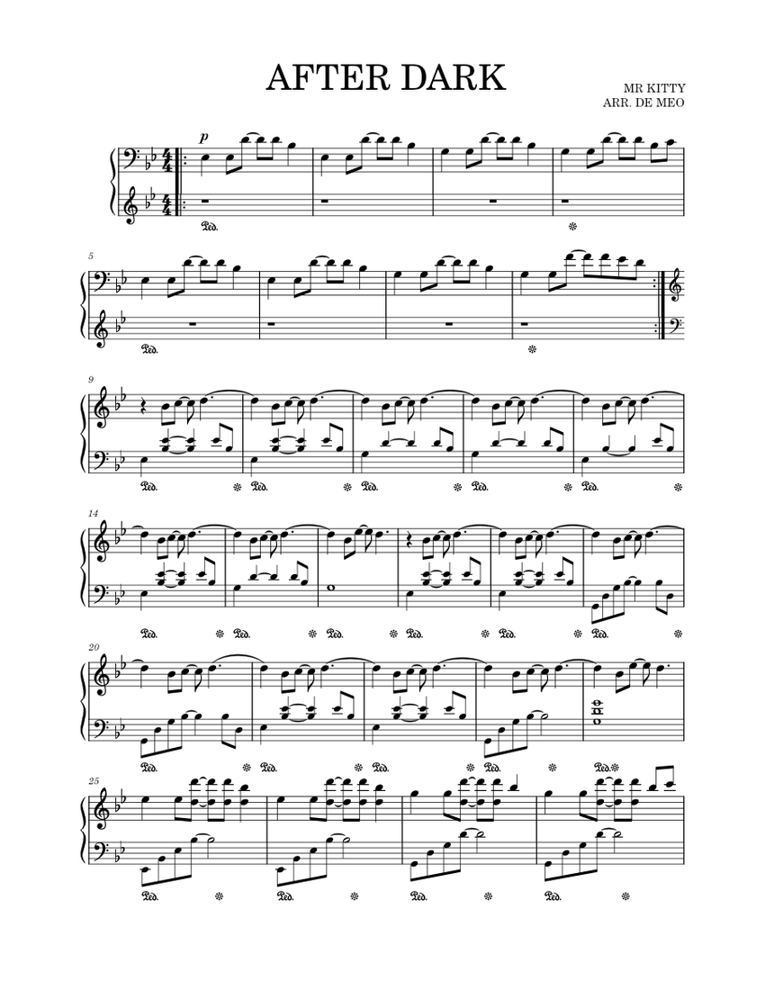 After Dark Mr Kitty Sheet music for Piano (Solo)