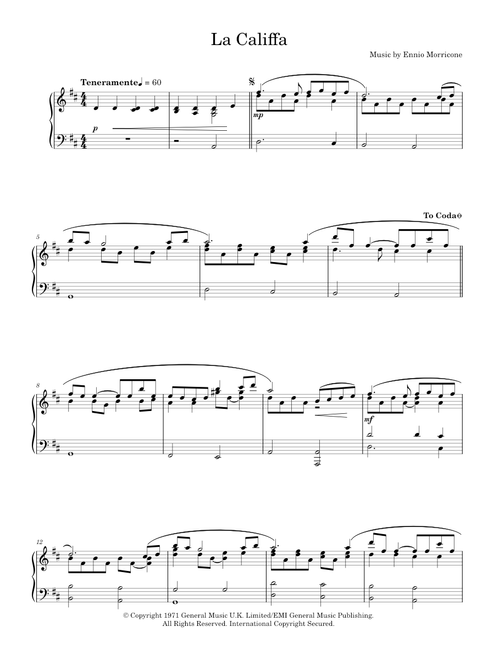 La Califfa - Ennio Morricone (Piano Solo)