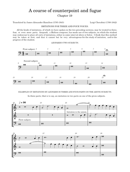 A course of counterpoint and fugue by Luigi Cherubini. Chapter 19