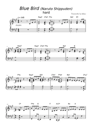 Bluebird Notes Blue bird - Naruto Sheet Music for Piano (Solo) | MuseScore.com
