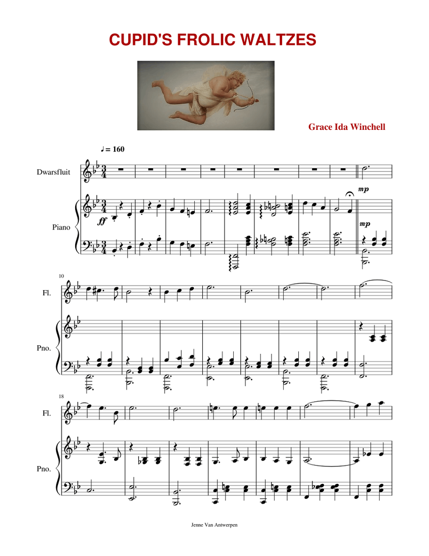 CUPID'S FROLIC WALTZES Sheet music for Piano, Flute (Solo)