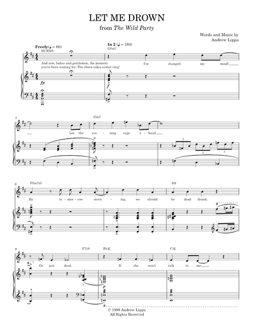 Let Me Drown - Andrew Lippa (Piano Vocal)