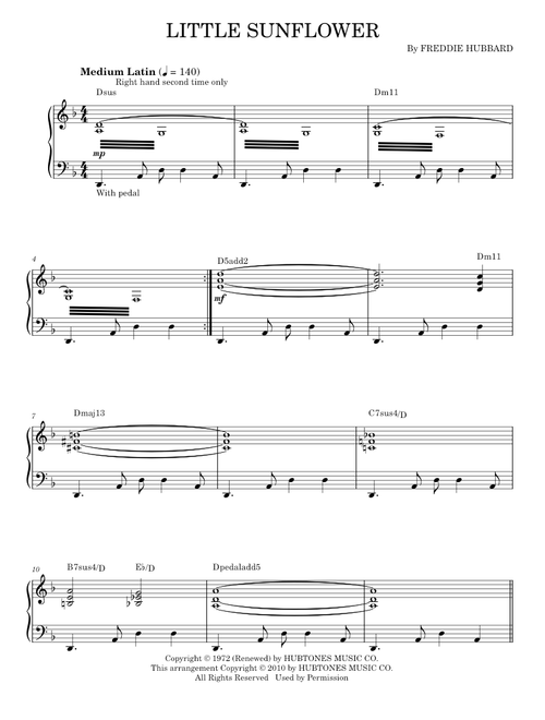 Little sunflower - Freddie Hubbard (Piano Solo)