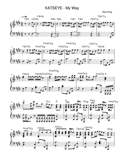 My Way (Arr. Gregory King) - Katseye (Easy Piano)