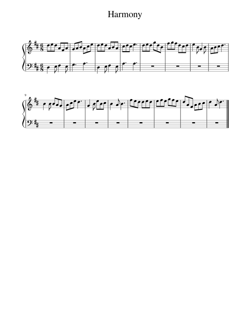 Harmony Sheet music for Piano (Solo)