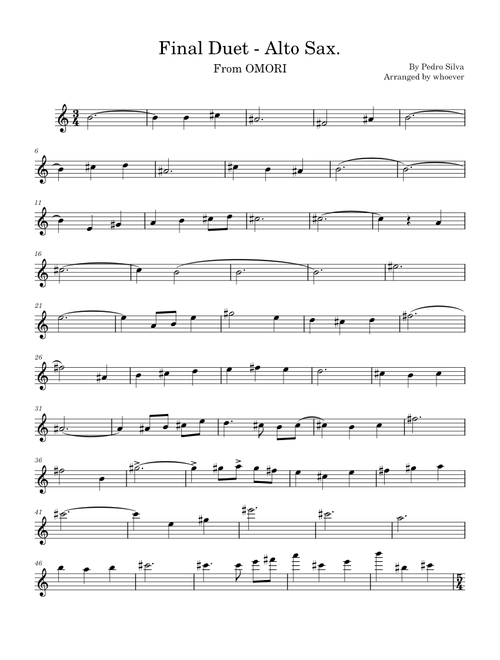 Final Duet – Pedro Silva Final Duet, A. Sax.