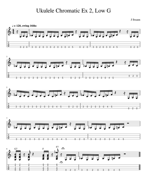 Chromatic Etude #2 for Solo Ukulele, Low G