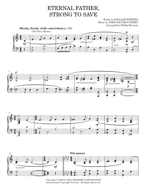 Eternal Father, Strong To Save - William Whiting (Piano Solo)