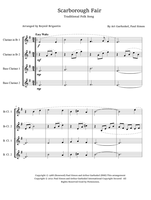 Scarborough Fair/canticle (Arr. Reyniê Brigantin) - Simon & Garfunkel (Woodwind Ensemble)
