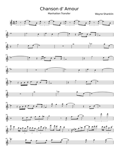 Chanson D' Amour the Ra Da Da Da Da song - Wayne Shanklin