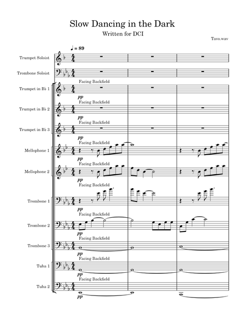 Slow dancing in the dark – Joji (DCI Ballad Arrangement)