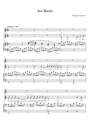 Ave maria - William Gomez Sheet Music for Organ, Synthesizer (Mixed ...