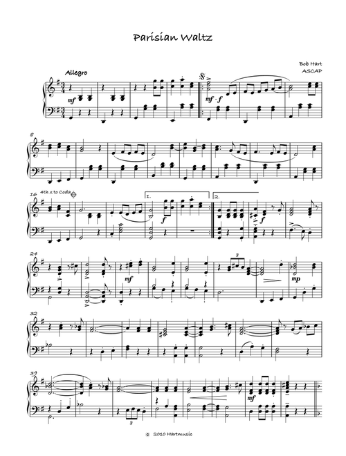 Parisian Waltz - Robert Hart (Piano Solo)