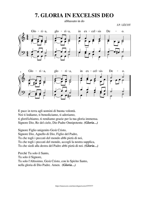 7. Gloria in excelsis Deo (in do)