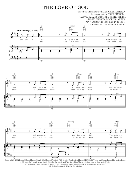 The love of god - MercyMe (Piano-Vocal-Guitar)