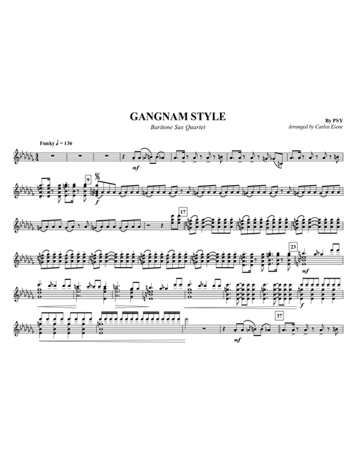 Gangnam Style: Baritone Sax Quartet.