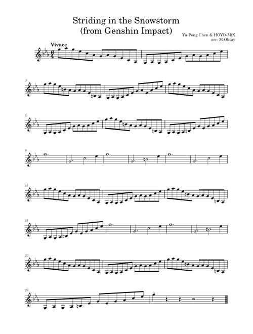 Striding in the Snowstorm (from Genshin Impact) – Yu-Peng Chen, HOYO-MiX