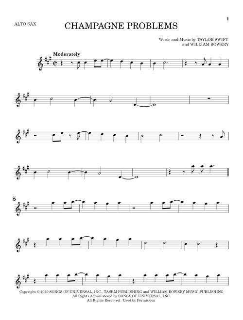 champagne problems - Taylor Swift (Alto Sax Solo)
